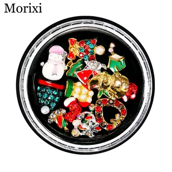 

Nail art jewelry metal alloy decoration Christmas tree Stockings Snowman mixed nail sticker DIY 3/d nail rhinestones BZ088