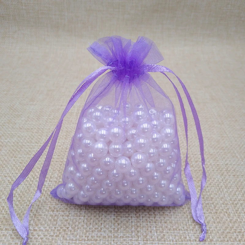 Violet - Light Purpl 100 шт. Подарочный пакет для ювелирных изделий 7x9 9x12 10x15 13x18 см Упаковка из органзы для украшений сумки для свадебной вечеринки Рождественский подарок упаковка сумки - Цвет: Violet - Light Purpl