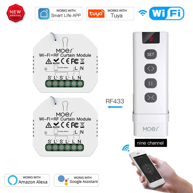 Control de voz inalámbrico WiFi Smart Remote Switch Socket No Hub para  Alexa 