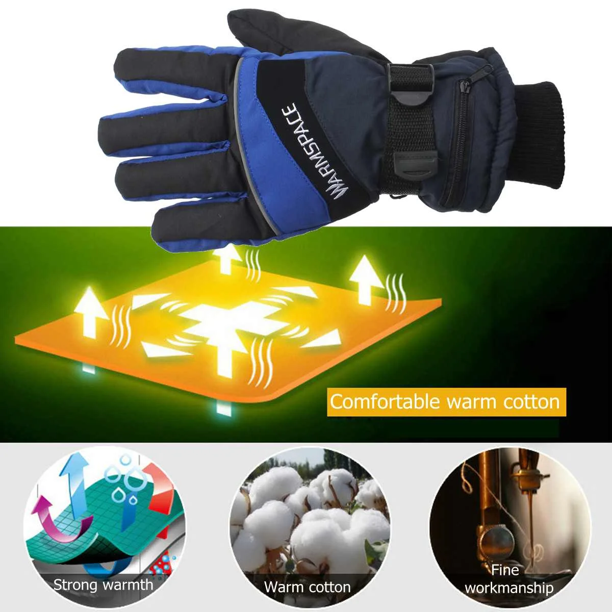Waterproof Motorcycle Outdoor Electric Heated Gloves Snowboarding Work Winter Gloves Hands Warmer With 2pcs Rechargeable Battery