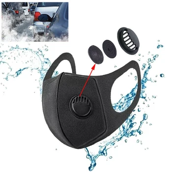 

Washable Face Cover Mouth Muffle Anti Dust W/ Breather Valve Reusable Breathable Elastic Air Ball Prevent Pollutants From Enter