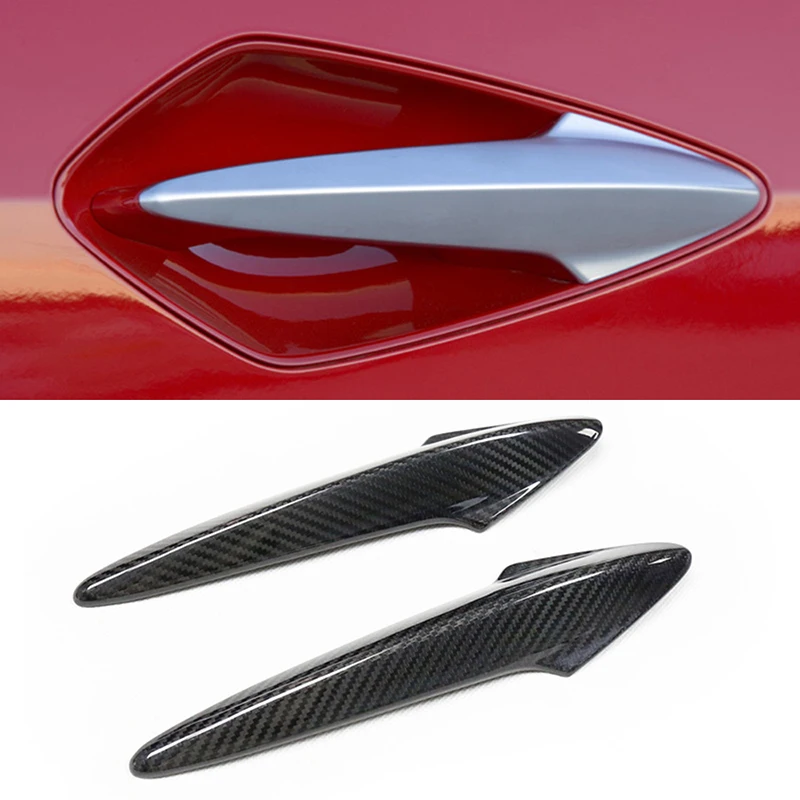 RealDrycarbonfiberExteriorCarDoorHandleCoverTrimStickerFor
