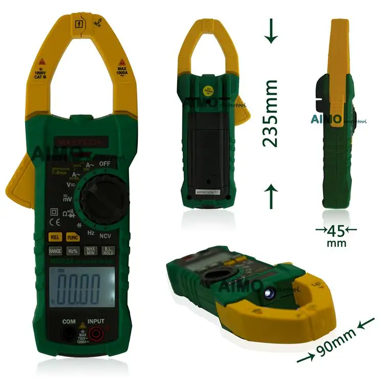 Цифровой клещи MASTECH MS2015A тестер тока RMS AutoRange 1000A мультиметр Частота емкость NCV детектор напряжения