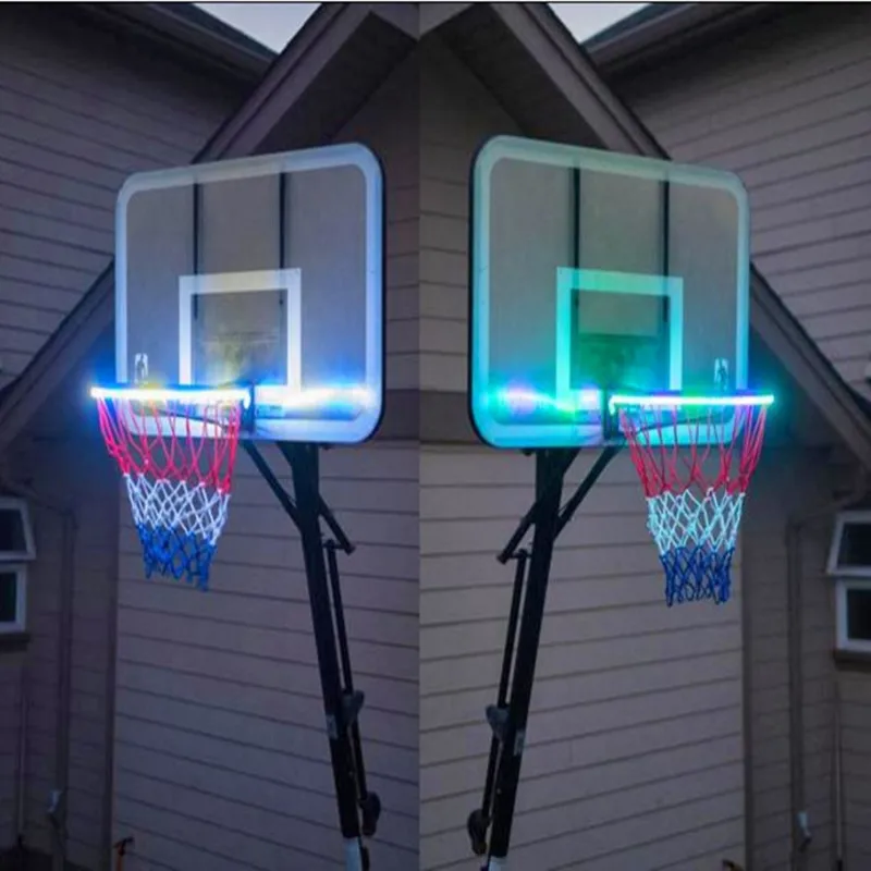 Светодиодный баскетбольный обруч, солнечный светильник, баскетбольный обруч с датчиком, светодиодный светильник на солнечной батарее-8 режимов вспышки