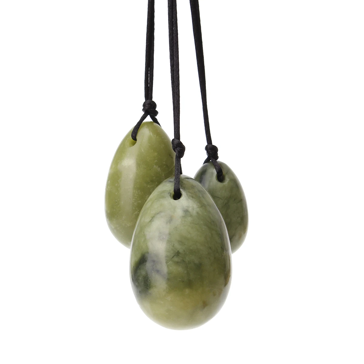 

3pcs/set Natural Green Jade Eggs Kegel Exercise Tightening Pelvic Floor Muscles Vaginal Ball With Cord For Women Health Care