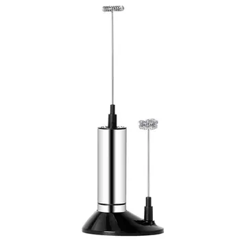 

Electric Milk Frother Whisk Hand Milk Foamer Kitchen Mixer For Coffee Cappuccino Egg Beater Drinks Blender With Stand