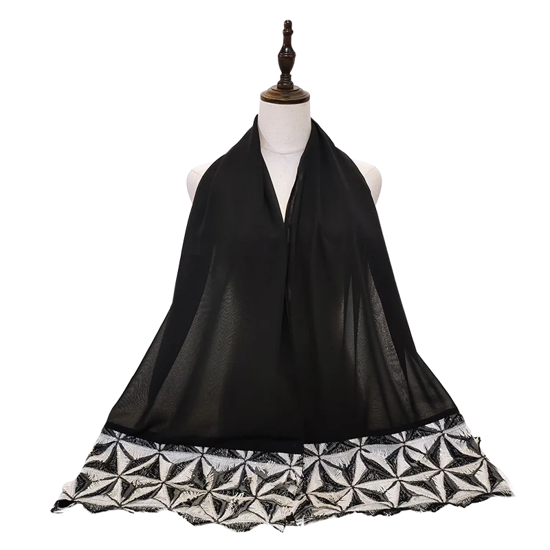 black Блестки abaya Макси хиджаб шарф Мусульманский тюрбан Hijabs Foulard Femme Hoofddoek Moslima Абая для женщин платок тюрбаны Jilbab - Цвет: black