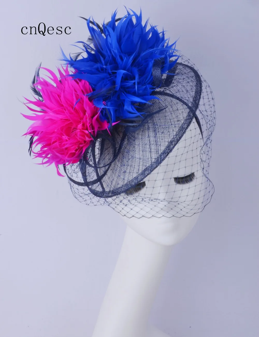 Arrival,Sinamay fascinator straw hats women's hat fedora with feathers and veiling for Kentucky Derby church wedding party races