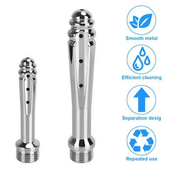 Aluminum Alloy Anal Enema Cleaning Shower 7 Holes Side Opening Anal Cleaner Vaginal Wash Colonic Douche Nozzle Anal Sex Toys 2