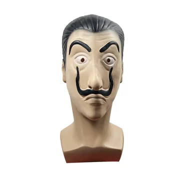 

Banknote House Dali Mask Halloween Men Women Party Cosplay Stage Performance 50-65CM Emulation High Quality Latex Movies Mask