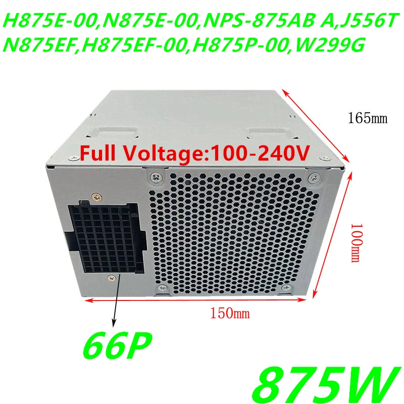 66 Pin 875W Computer Workstation Power Supply Transformer For Model H875E-00 H875EF-00 N875EF-00 NPS-875BB A H875P-00 N875E-00 W299G D875E001L GM869 CN-0J5566 T YN6N6N6t 42 For - View #8