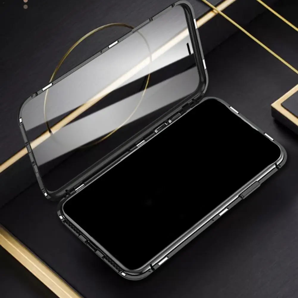 

Double-sided Tempered Glass Phone Case For IPhone XS/ Max /XR /X/XS /7plus/8plus Innovative Magnetic Metal Cases Cover 2019 New