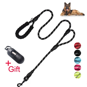 

Pet Products Dog Double Handle Leash for Small Large Dogs Leashes Reflective Rope Pets Lead Dog-Collar Harness Nylon Running Lea