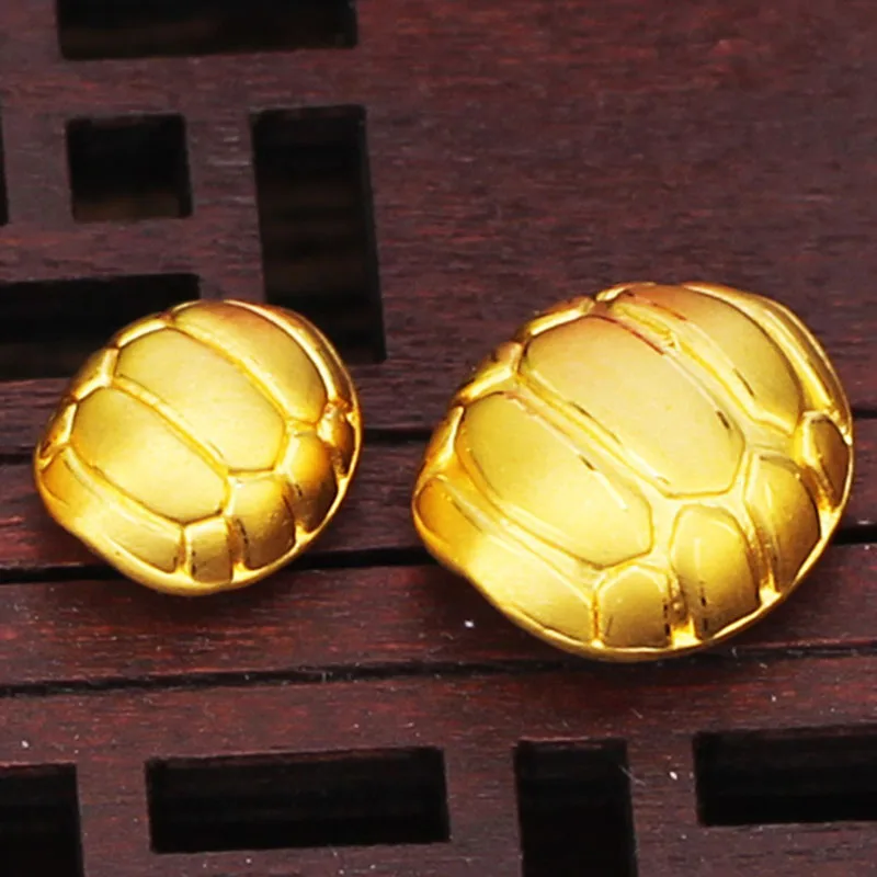 1PCS Real 24K Yellow Gold Pendant Women 3D Luck Tortoise Shell Bead 7x8mm / 12x14mm | Украшения и аксессуары