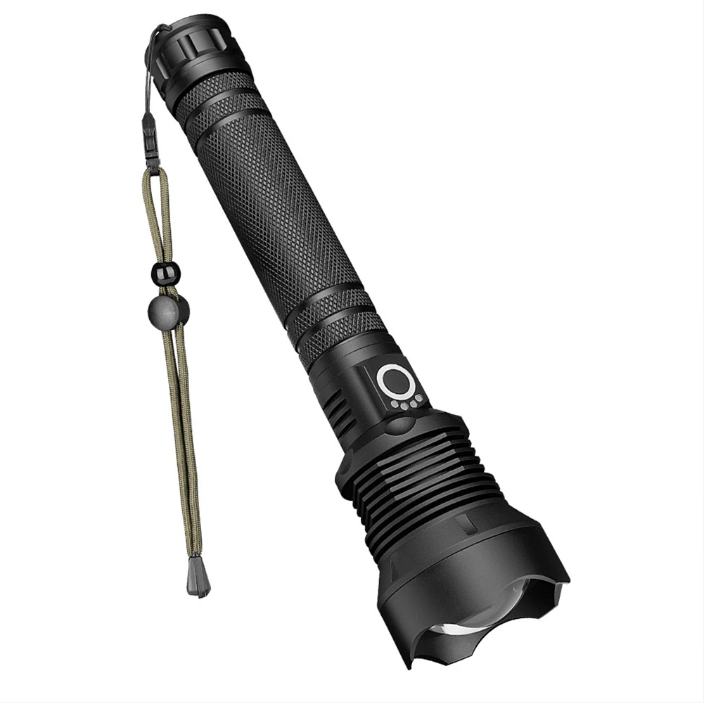 

LED Flashlight Torch USB Rechargeable 3 Modes Zoomable Super Bright Waterproof Aluminum Black for Camping Hiking Outdoor