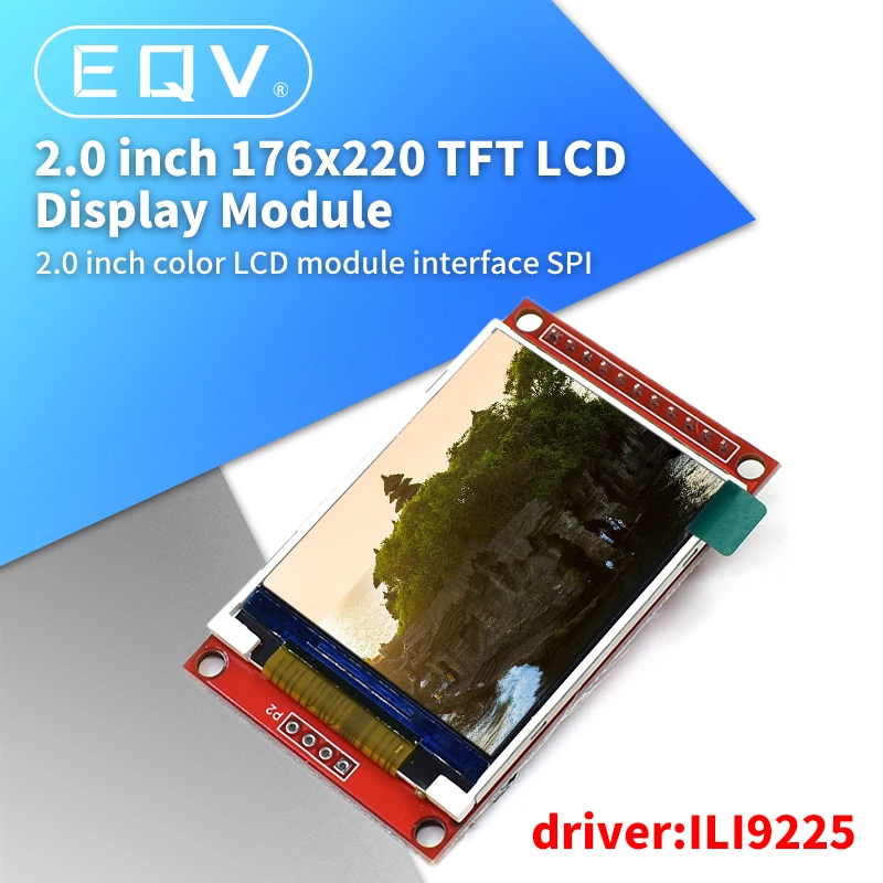 2.0 inch 176x220 TFT LCD Display Module ILI9225 SPI Interface with Micro SD Card Slot LCD Module for Arduino 3V/5.5V