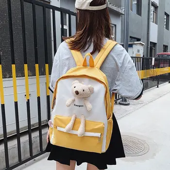 

Toposhine Oxford Women Backpacks Female Preppy Style Zipper Bear School Bags For Teenage Girl Small Cute Backpack Women Bags