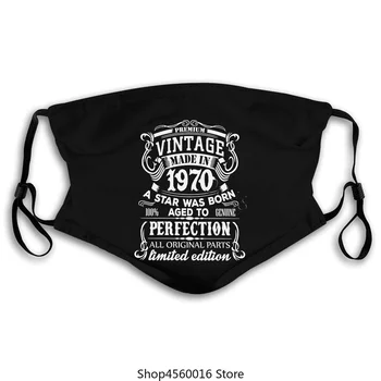 

Vintage Made In 1970 50 ans masque hommes 100% coton masque dessin animé 50e anniversaire cadeau masques né en 1970 masque Tops