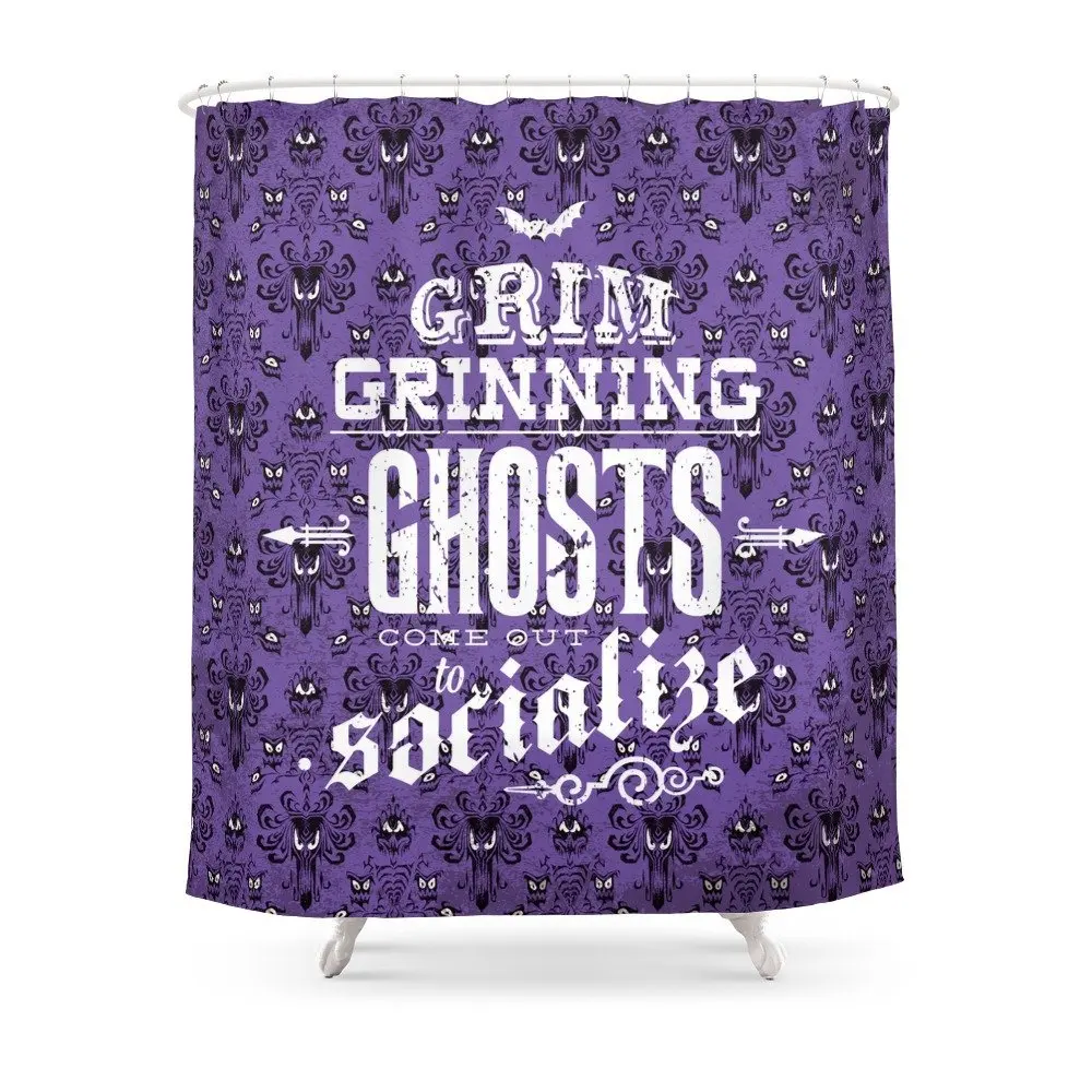 Haunted Mansion - Grim Grinning Ghosts Shower Curtain Polyester Fabric Bathroom Home Decoration Waterproof Print Curtains | Дом и сад