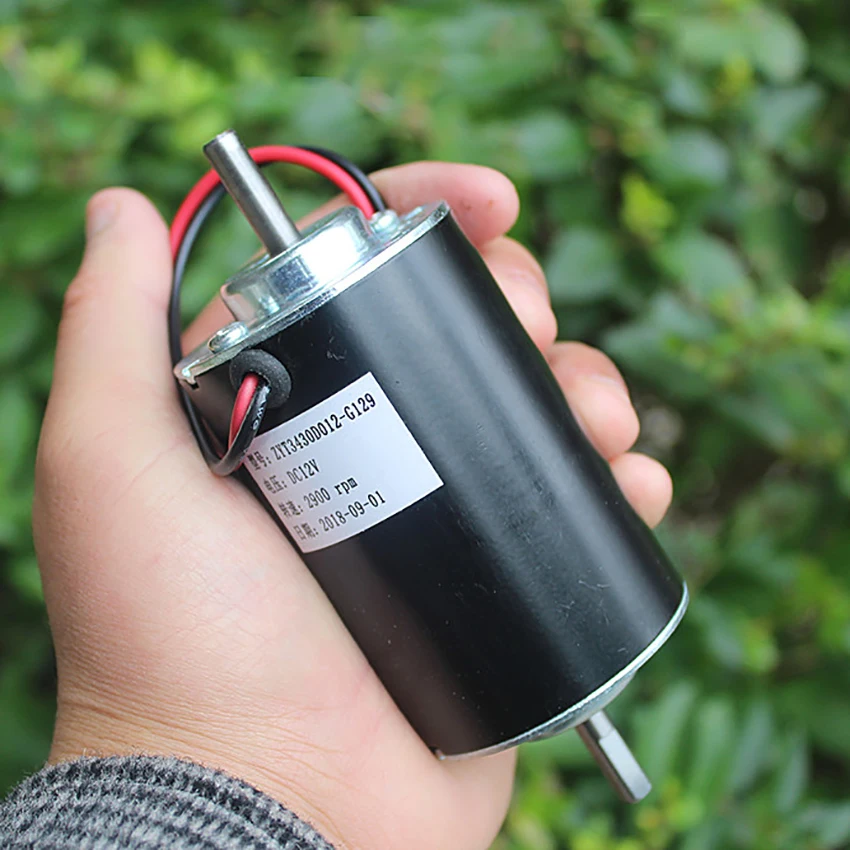Двухвальный двигатель постоянного тока DC12V с передними и задними шариковыми