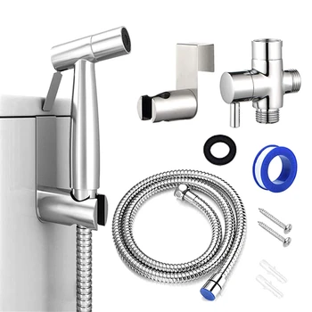 

Stainless Steel Toilet Hand Held Bidet Faucet Sprayer Bidet Set Sprinkler Toilet Spray for Bathroom Self