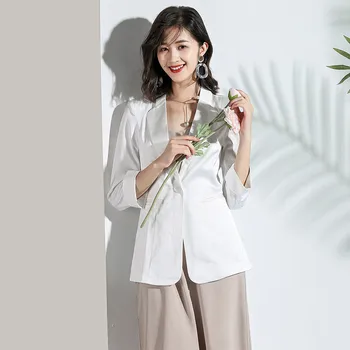 

Women's blazer Stylish Slim Temperament Women's Suit Blazer Women's Acetate Satin Cropped Sleeve Casual Women's Blazer Recommend