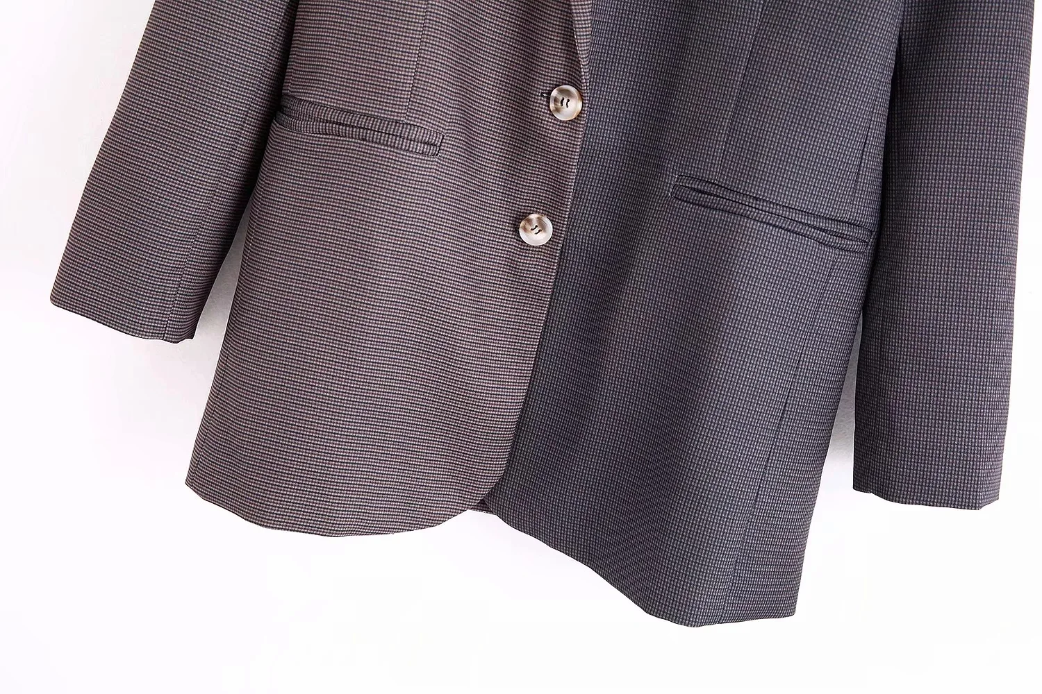 Casual women's suits new autumn slim plaid stitching single-breasted ladies suit blazer Wild office trouser suit Two-piece