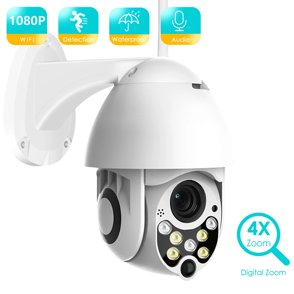 Скоростная купольная IP-камера BESDER 1080P PTZ IP66 Wi-Fi 4-кратный цифровой зум |