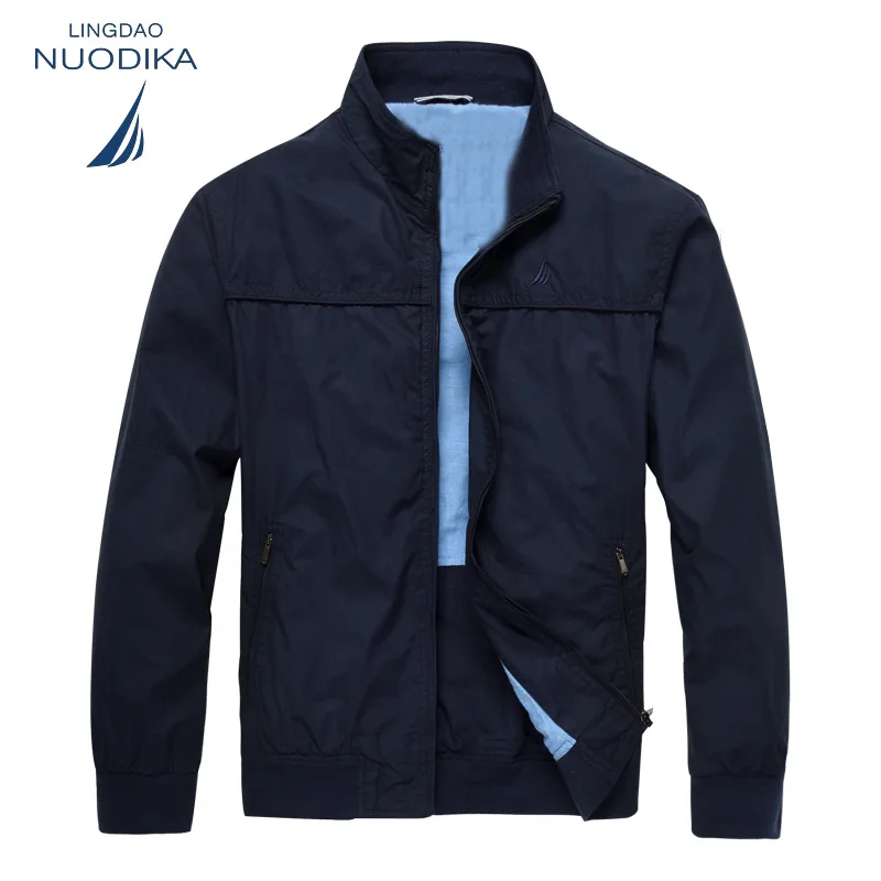 

MEN'S Erect-collar Jacket Men Loose-Fit Stand Collar Warm Business Spring And Autumn Casual Men'S Wear Middle-aged Dad Coat Men'