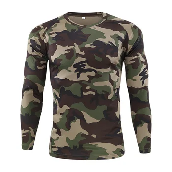 

Camouflage Hunting Long Sleeves T-shirt Multicam CP ACU Jungle Camo Ghillie Tops Polyester Quick Dry Breathable Tactical Clothes