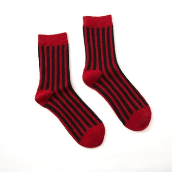 

Women's warm socks Collorista "Strip", size 36-40 (23-25 ​​cm), color red-black