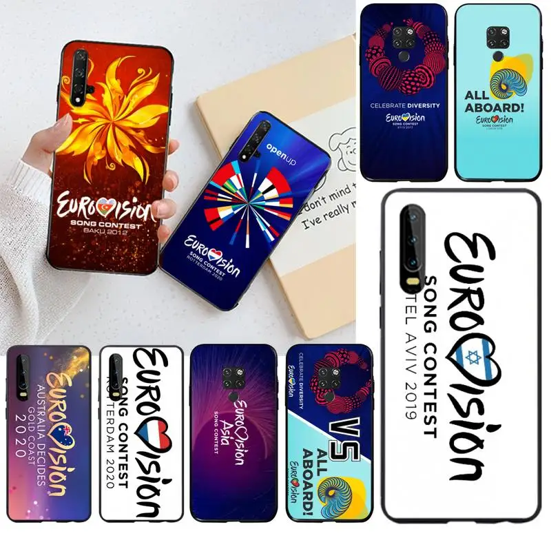 HPCHCJHM Новый Eurovision черный ТПУ мягкий резиновый чехол для телефона Huawei P30 P20 lite Mate 20 Pro