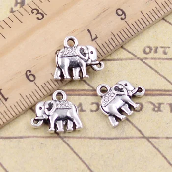 

15pcs/lot Charms Lovely Elephant 13x12mm Tibetan Pendants Antique Jewelry Making DIY Handmade Craft For Bracelet Necklace