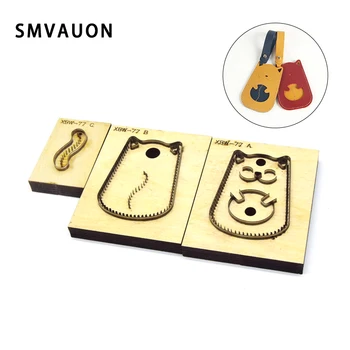 

SMVAUON Japanese Steel Cutting Die Lucky Cat Key Ring DIY Key Case Fun Pendant Leather Cutter Mold Knife Mould Hand Punch Tool