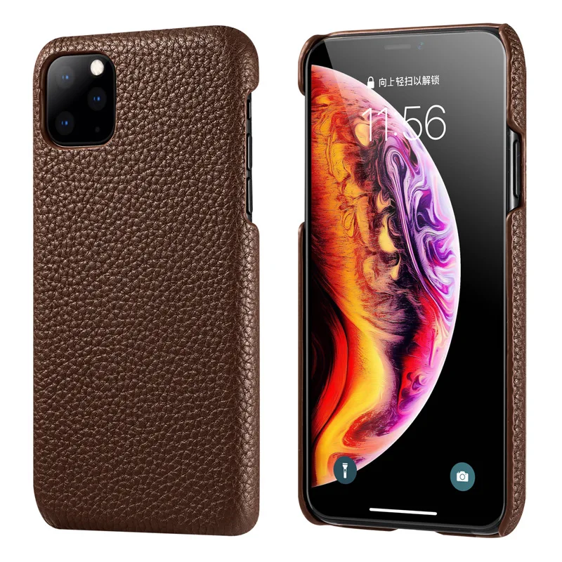 Первый слой воловьей кожи, деловой чехол из натуральной кожи для Iphone 11 Pro Max XS MAX XR XS X 7 8 Plus, матовый чехол для телефона - Цвет: brown