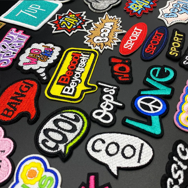 LOVE COOL SPORT BOM нашивки с буквенным вышитым железом на значках ручная работа тканевая