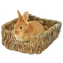 

HOT SALES!!! Woven Grass Small Pet Rabbit Hamster Guinea Pig Cage Nest House Chew Toy Bed