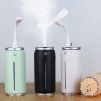 

220ml Mini Can Air Humidifiers Aromatherapy Diffuser With USB Mini Fan LED Colorful Light For Car Home Mist Maker home baby