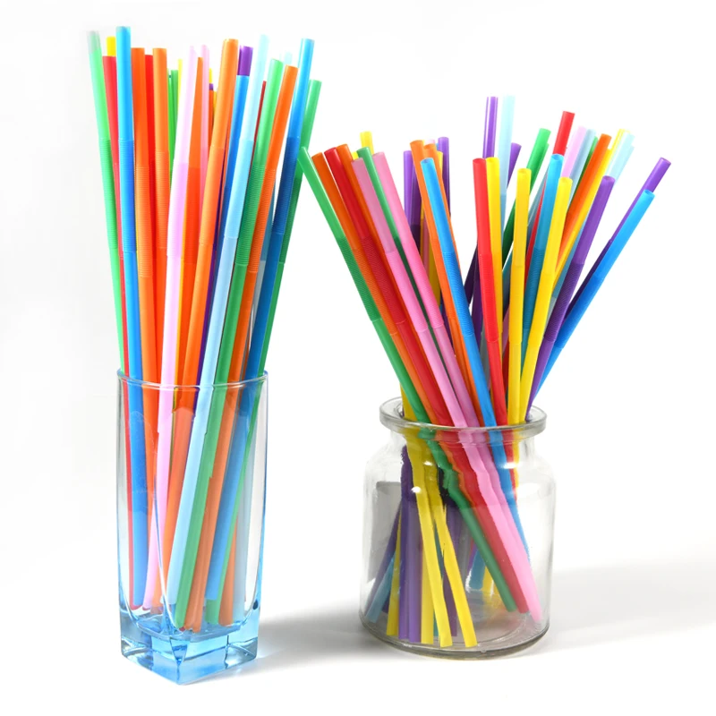 Description Picture 5 of item100Pcs Fluorescent Plastic Bendable Beverage Straws Wedding Decor Mixed Colors Party Supplies Disposable straws