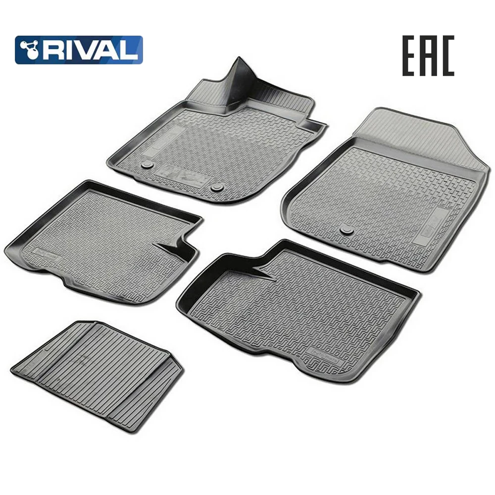 Mats interior Rival for Renault Logan II sedan 2013-2018 2018-n. a... polyurethane with mounting hardware jumper 5 PCs 14702001 |