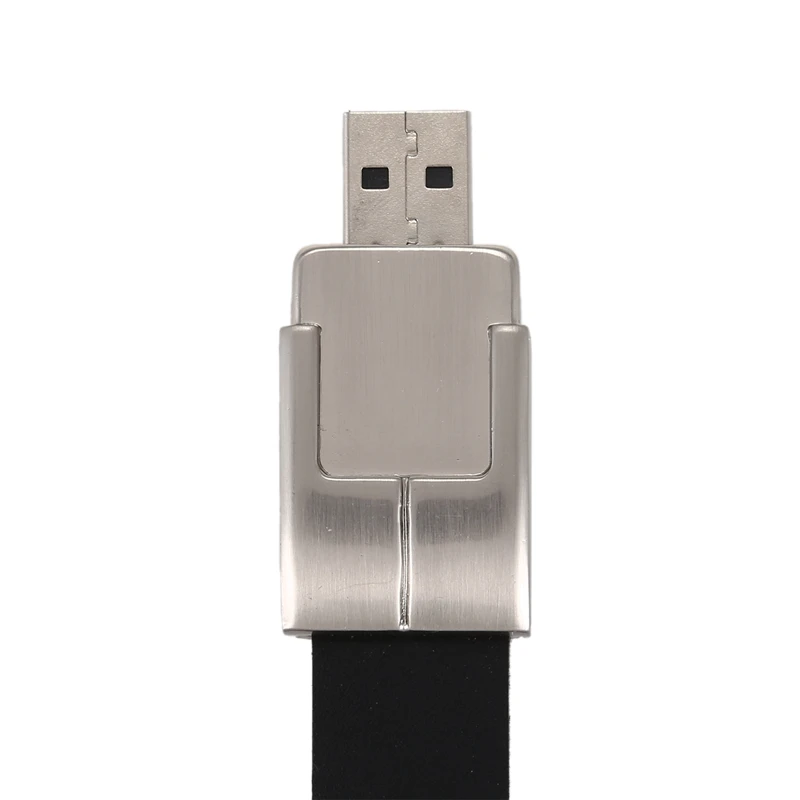 USB 2,0 кожаный браслет карта памяти флэш-накопитель U диск подарок, черный 16GB