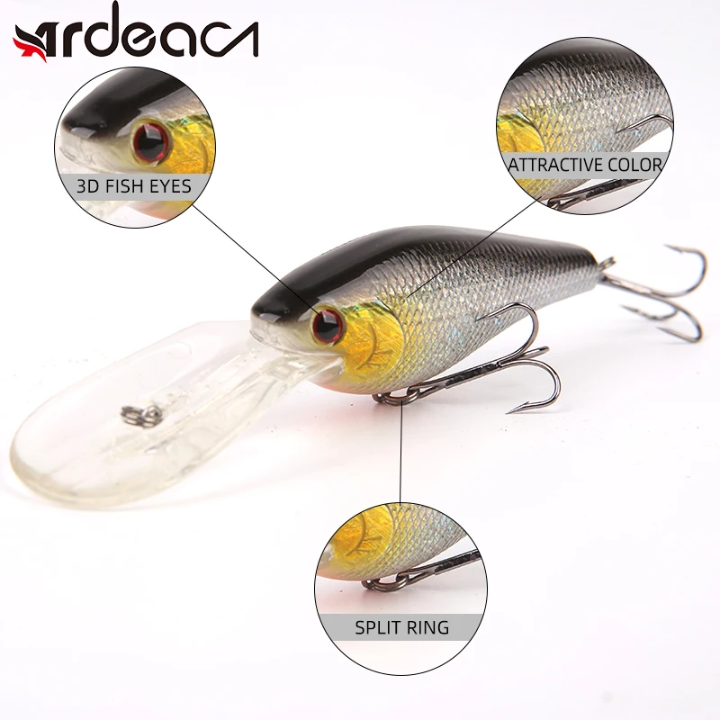 ARDEA crank baits fishing lure floating 80mm 21.5g hard bait deep diving seabass crank lure fishing tackle lure