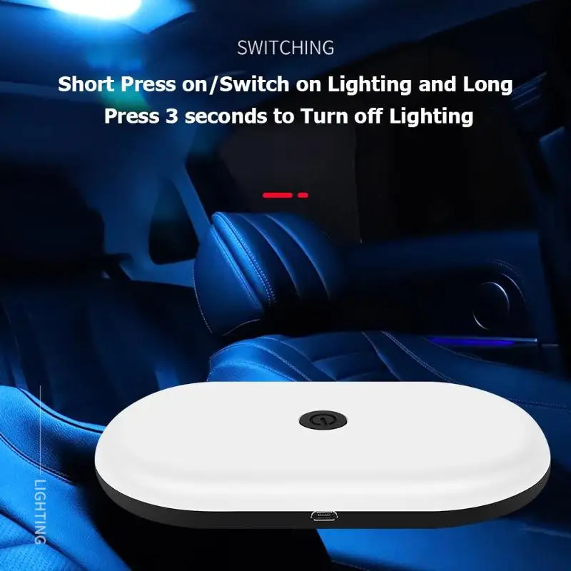 800LM Universal Car LED Light Auto Interior Decorration Light Roof Dome LED Reading Lamp USB Rechargeable Light