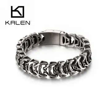 

KALEN Vintage Hip Hop Stainless Steel Link Chain Bracelets For Men Creative Skull Spring Clasp Male Bracelet Jewelry 2020