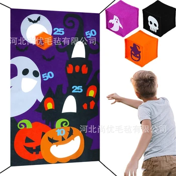 

Halloween Children's Outdoor Felt Throwing Sandbags Banners Decoration Non-woven Game Flags Halloween Party Supplies xx49