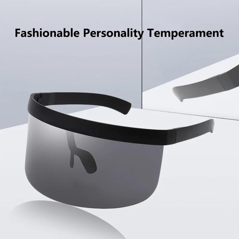

Oversized Sunglasses Goggles Exaggerated Visor Wrap Mask Large Mirror Sun Glasses Half Face Shield Guard Protector Eyewear