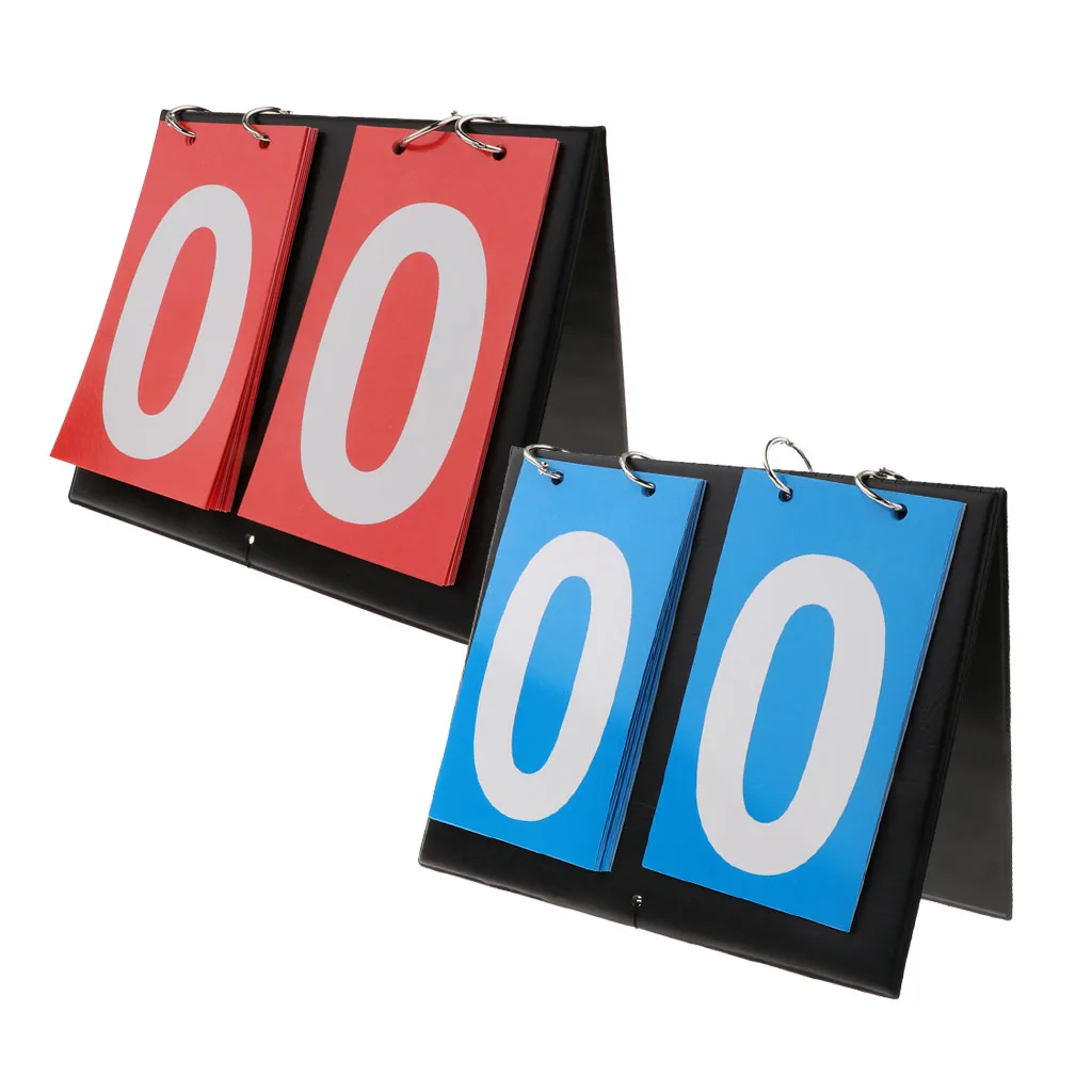 Waterproof Sports 2-Digital Scoreboard Table Top Flip Score Count Board for Basketball, Volleyball
