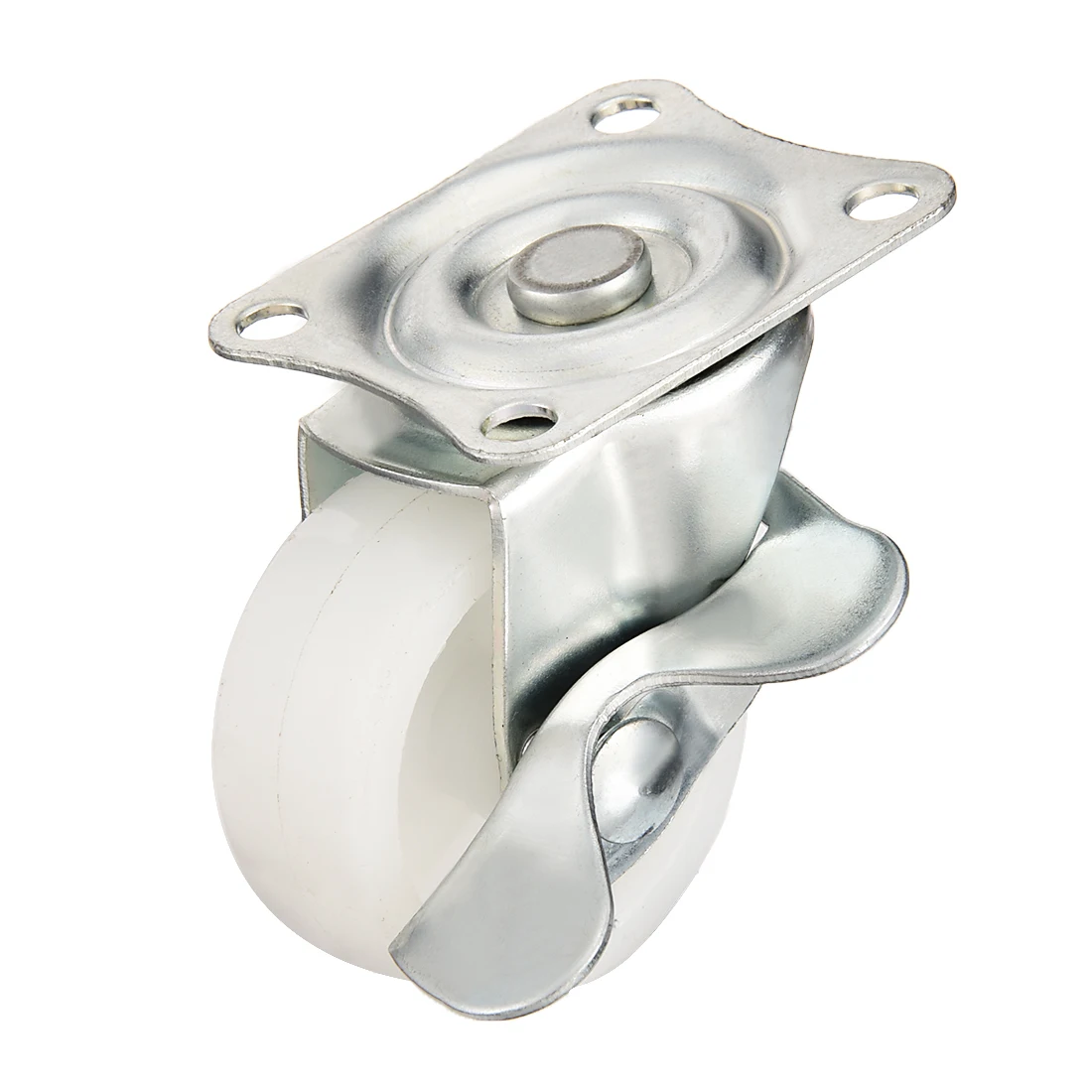 

uxcell Swivel Casters 1.5 Inch Nylon Top Plate Mounted Caster Wheels with Brake White 44lb Capacity
