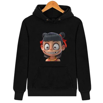 

Women Men Nezha Printed Hoodies Sweatshirts Anime Film Character Pattern Hooded Tops -MX8
