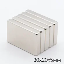 10Pcs 30x20x5 mm N35 Super Strong Powerful Square Neodymium Magnets NdFeB Block Cuboid Rare Earth Fridge Magnet 30 x 20 x 5mm